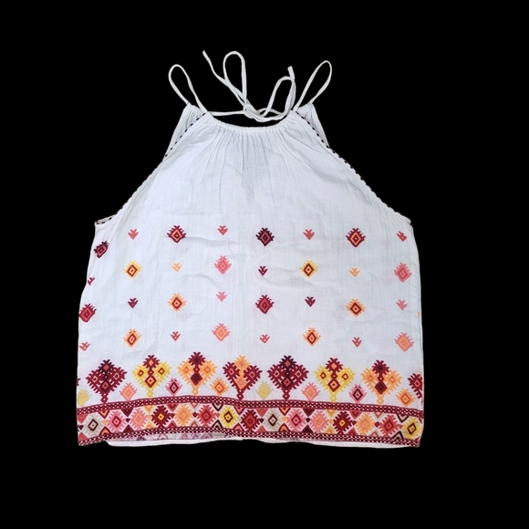 LOFT Tops - Ann Taylor Loft Lightweight Boho Tank - White and Multicolor